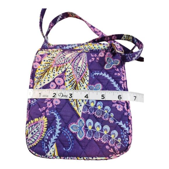 Vera Bradley mini hipster crossbody bag Batik leaves purple purse handbag fall - Picture 11 of 12